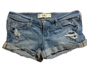 y2k Hollister Women's Distressed Denim Shorts